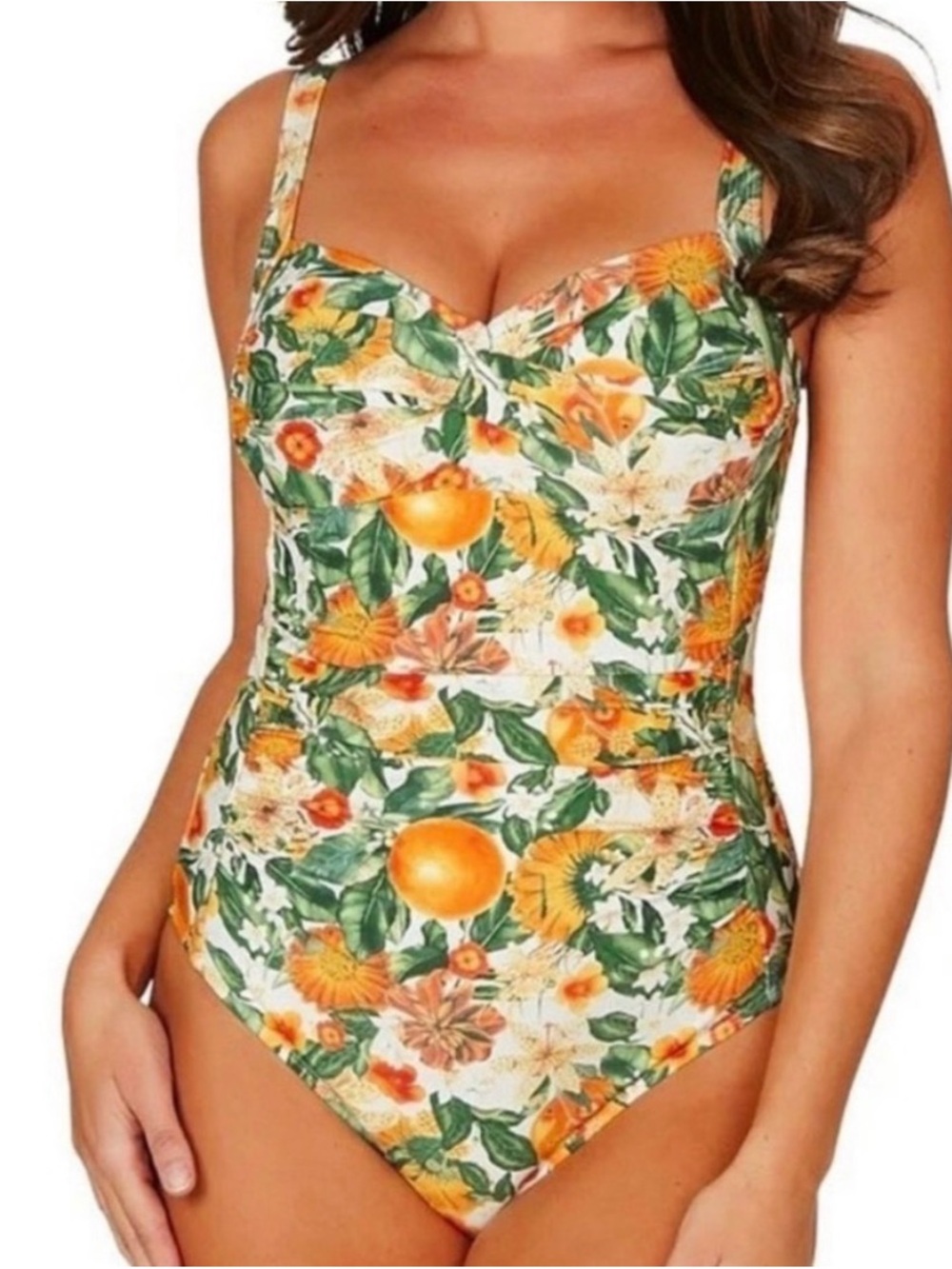 Nip Tuck Tropical Orange Floral One-Piece Swimsuit